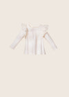 Ruffle Shoulder Long Sleeve