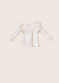 Ruffle Shoulder Long Sleeve