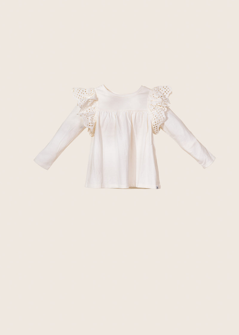 Ruffle Shoulder Long Sleeve