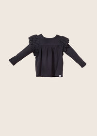 Ruffle Shoulder Long Sleeve